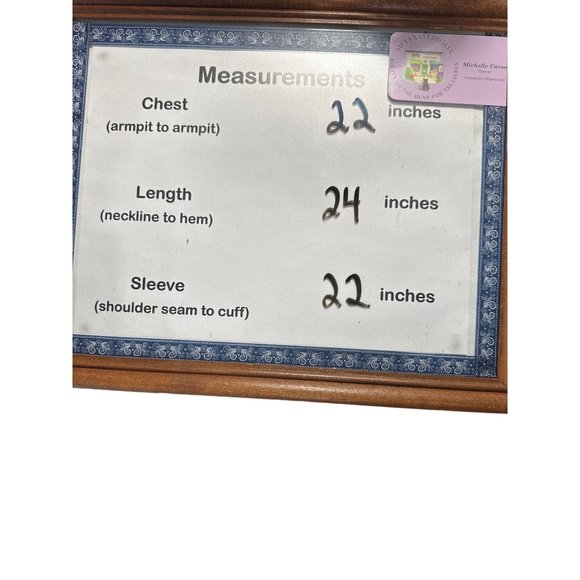 VTG Hastings & Smith size Petite M green fleece lined button appliqué cardigan - Picture 7 of 7